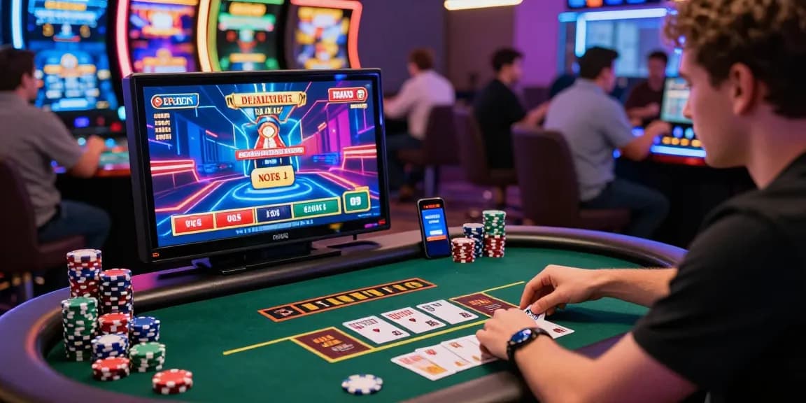 Engaged player at https://thegbhouse.co.uk/ enjoying a vibrant game in a credit card casino setting.