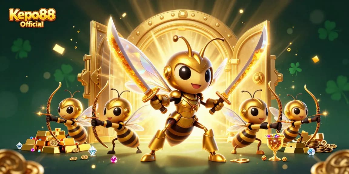 Kepo88 Official brings exciting slot action to life with vibrant golden illustrations and dynamic game elements.