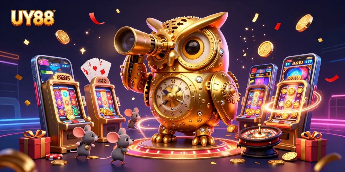 Join the excitement at UY88, where golden coins and vibrant games come alive in a thrilling casino atmosphere.
