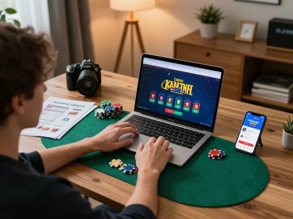 Engaging online poker gameplay at home featuring 789 win on the screen, showcasing strategic moments