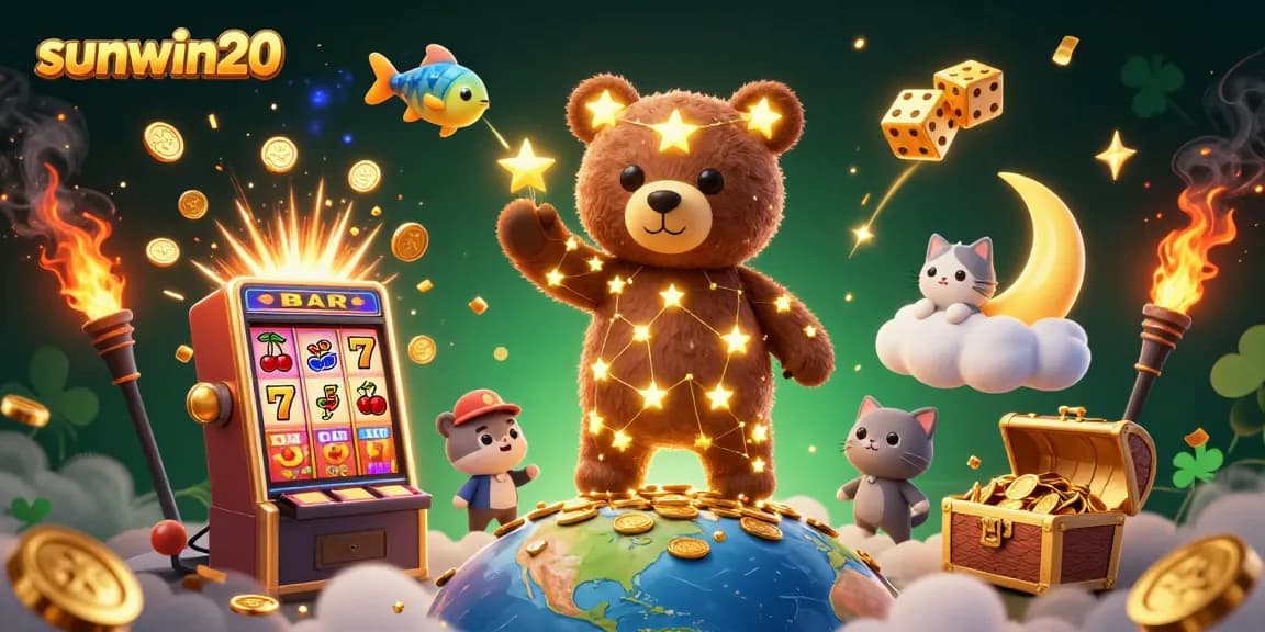 Sunwin20 showcases vibrant 3D cartoon style as players dive into thrilling casino games.
