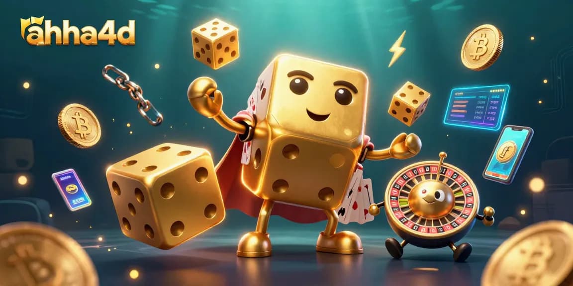 Menggulung dadu emas di ahha4d membuat suasana kasino yang estetik dengan elemen kripto yang berkilau.