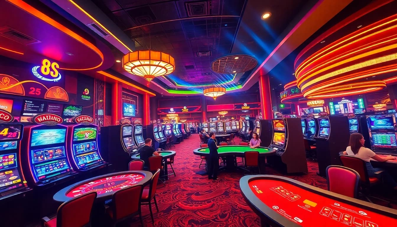 Experience the excitement of online gambling at 8S with vibrant gaming options and thrilling atmosphere.