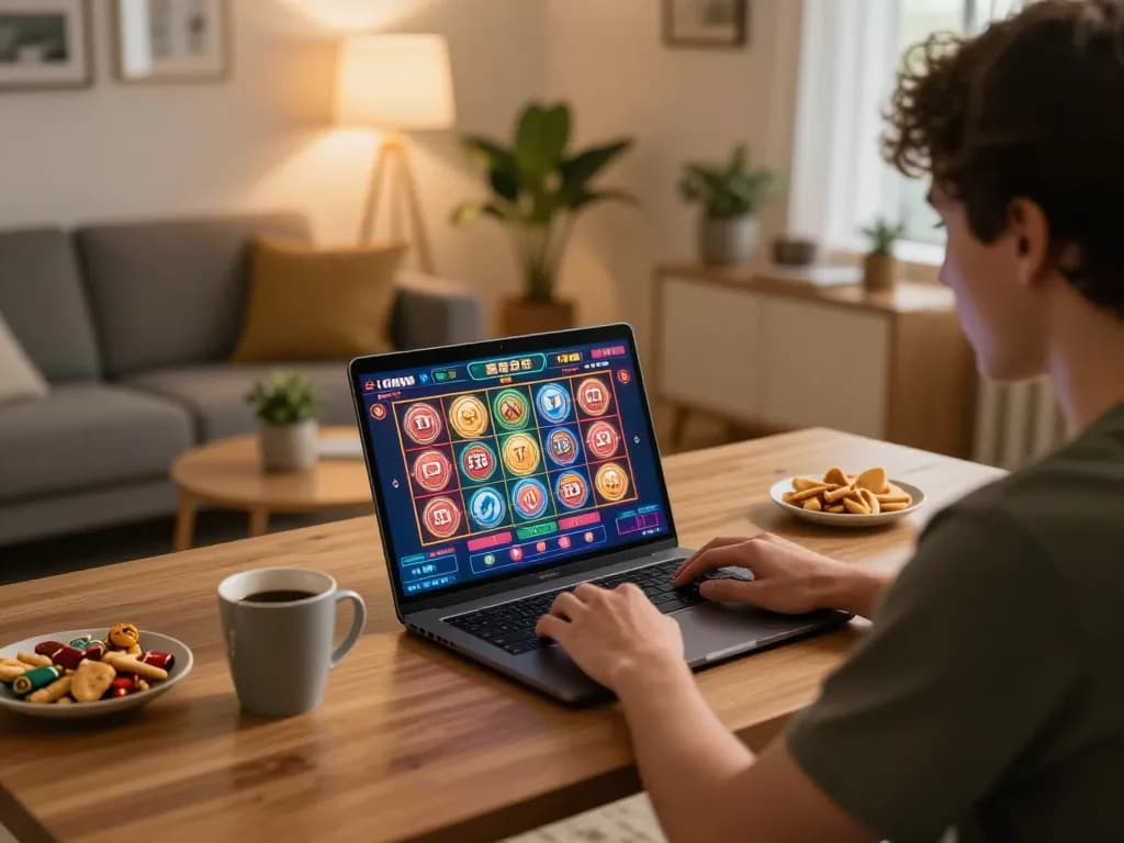 Engaging in online casino gaming on a laptop, situs gacor nekatwin promises thrilling experiences at home