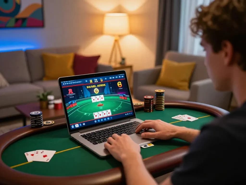 Experience online poker gameplay at https://98winn.net/ with a vibrant and engaging setup.