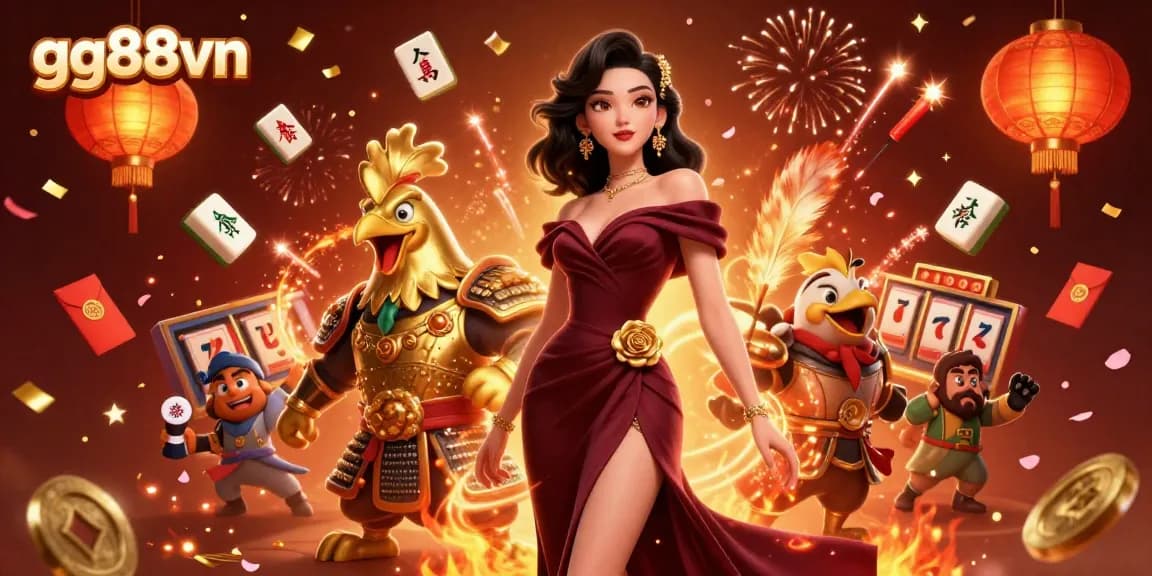 Experience gaming excitement at gg88vn with vibrant casino elements and dynamic characters.