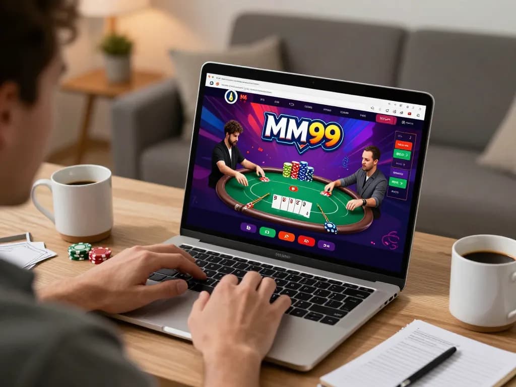 Enjoying a thrilling online poker game on the MM 99 platform while staying at home