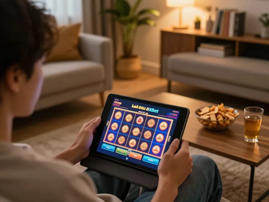 Play exciting games on nhà cái 8xbet with a vibrant casino app in a cozy home setting