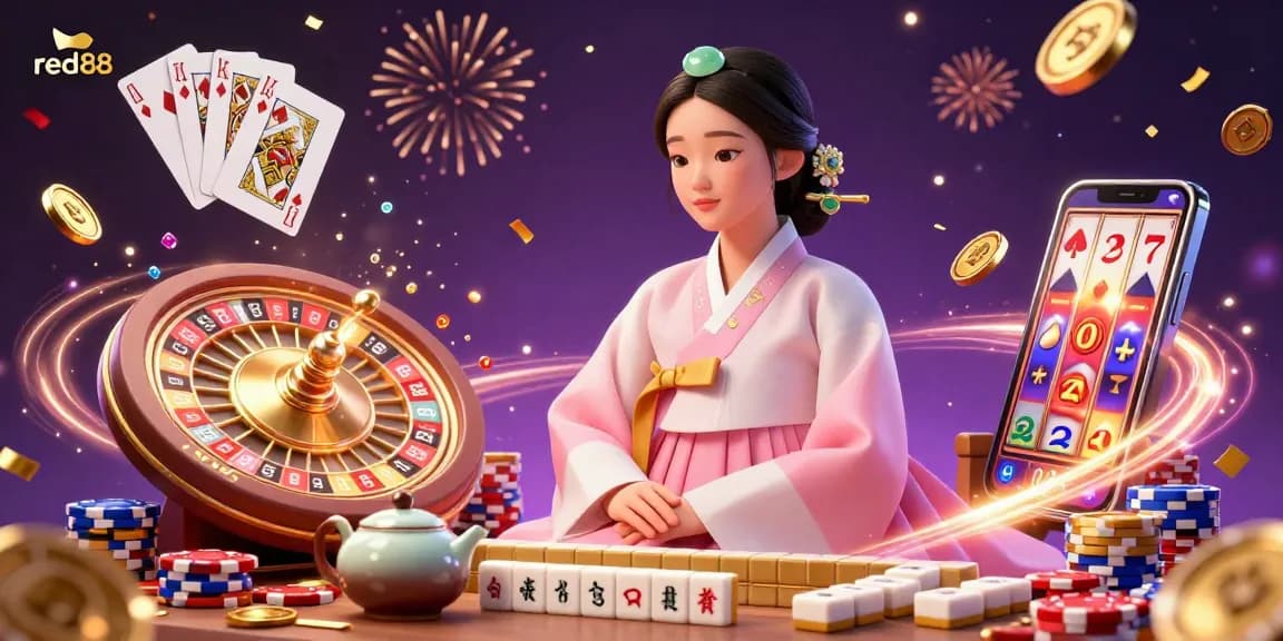 Experience the excitement with red88 as golden coins and cards fly in a vibrant casino atmosphere.