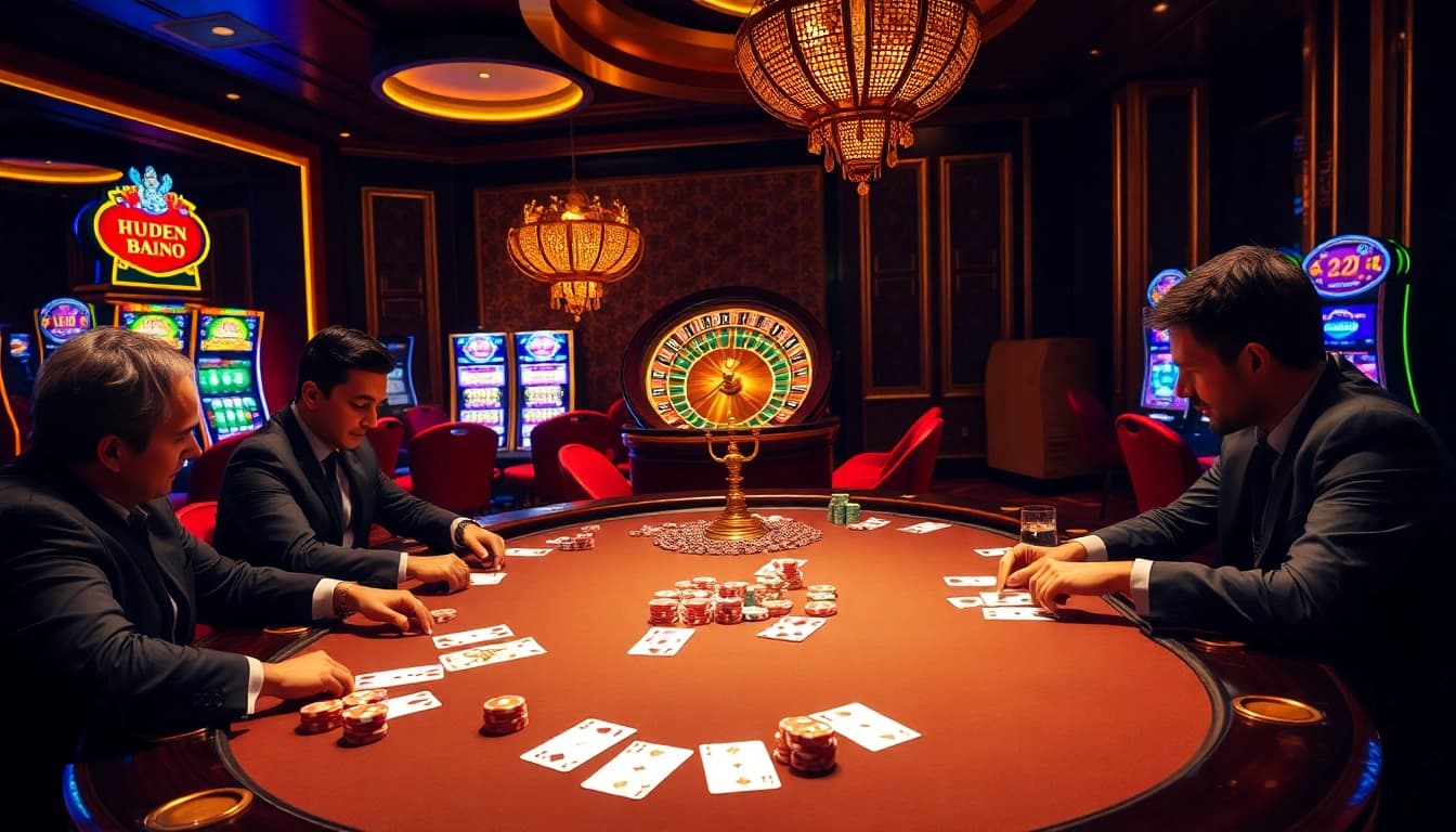 Casino excitement featuring a poker game and vibrant slots inspired by hidden wiki 2026.