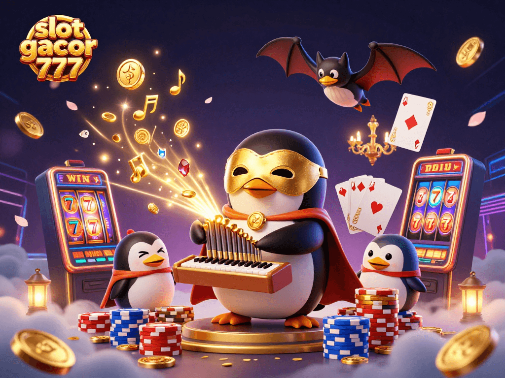 Experience thrilling wins with slot gacor 777 in this vibrant casino-inspired 3D illustration.