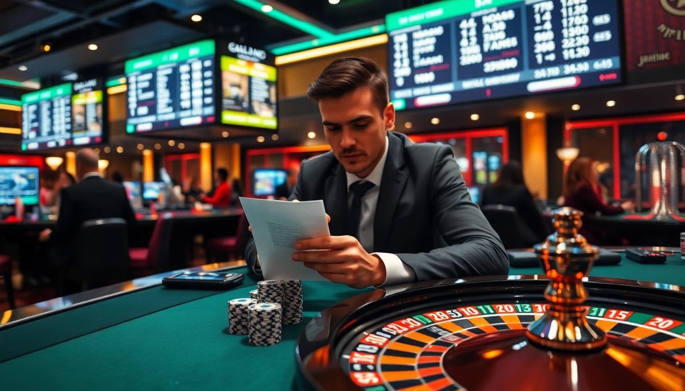 Engaging in soi keo nha cai strategies at a modern sports betting table with vibrant atmosphere.