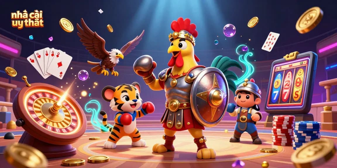 Experience excitement with nhà cái uy tín through a vibrant casino-themed 3D illustration.