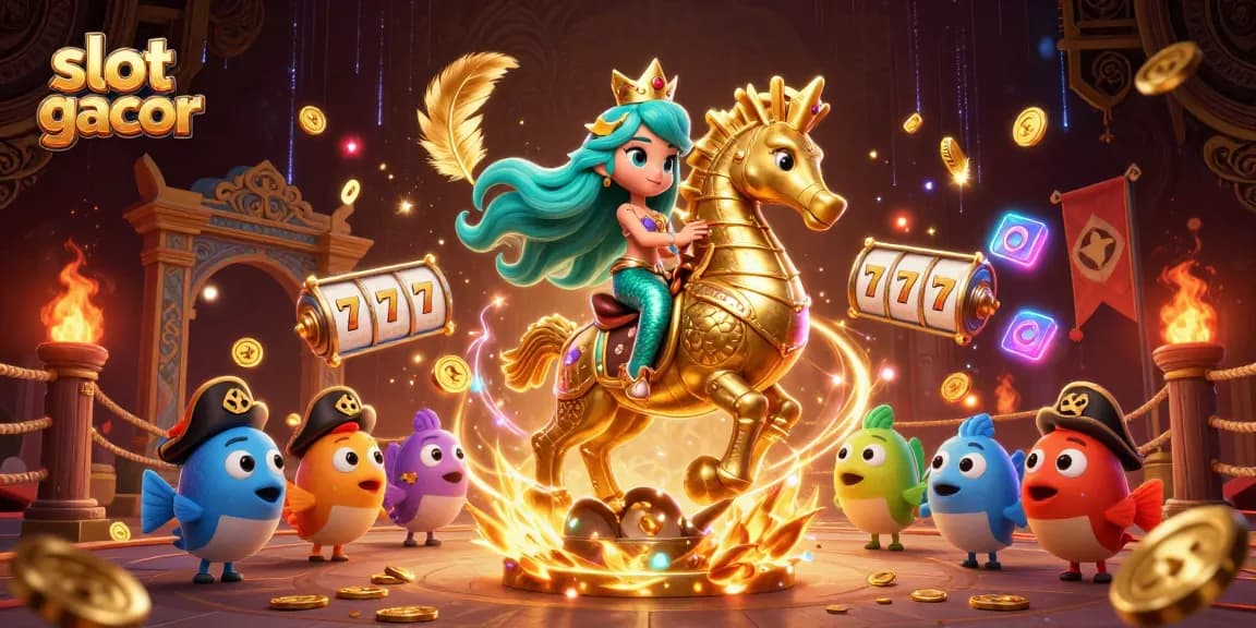 Terlibat dalam permainan yang mendebarkan dengan penawaran slot gacor, menampilkan pemandangan yang hidup dengan karakter yang memikat dan elemen kasino yang kaya.