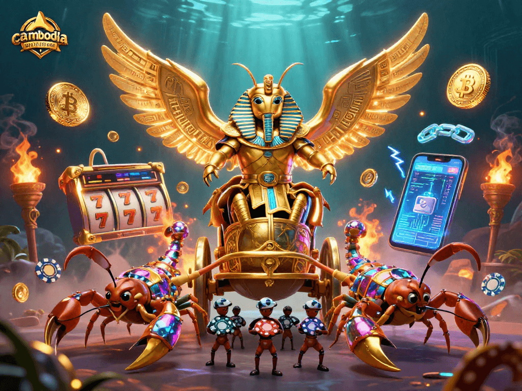 Engage in thrilling action at cambodia online casino with golden scarab beetle and jewel-encrusted scorpions.
