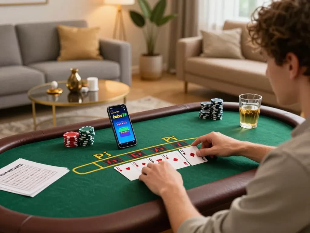 Play online blackjack with kubet79 app while strategizing at home in a cozy setting.