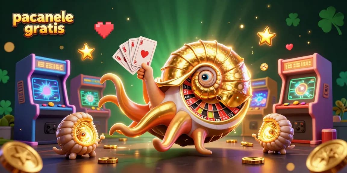 Joacă pacanele casino gratis cu un nautilus gigantic într-o atmosferă de cazino plină de culoare și detalii.
