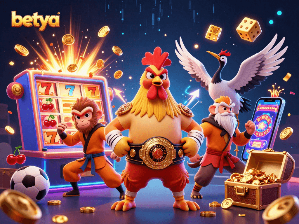 Experience thrilling gameplay with betya featuring a vibrant scene of cartoon fighters and dynamic casino elements.