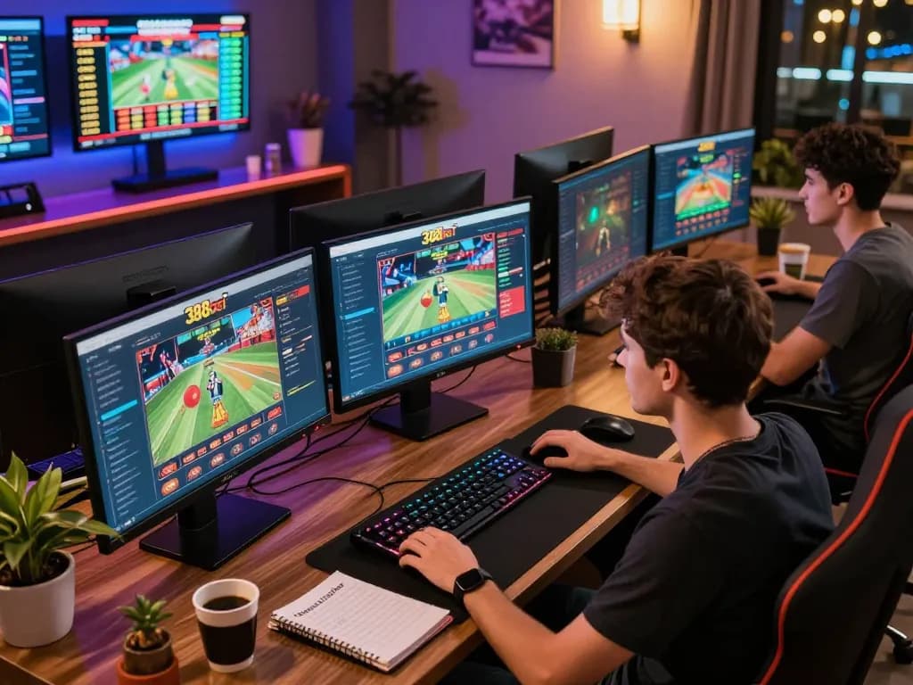 Engage with 388bet online casino games showcasing a dynamic home gaming setup