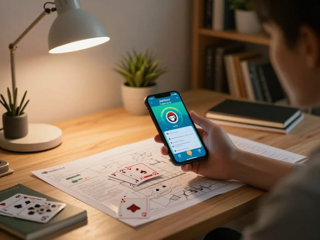 Engaging with the Jeetbuzz App on smartphone during a cozy home gaming session.