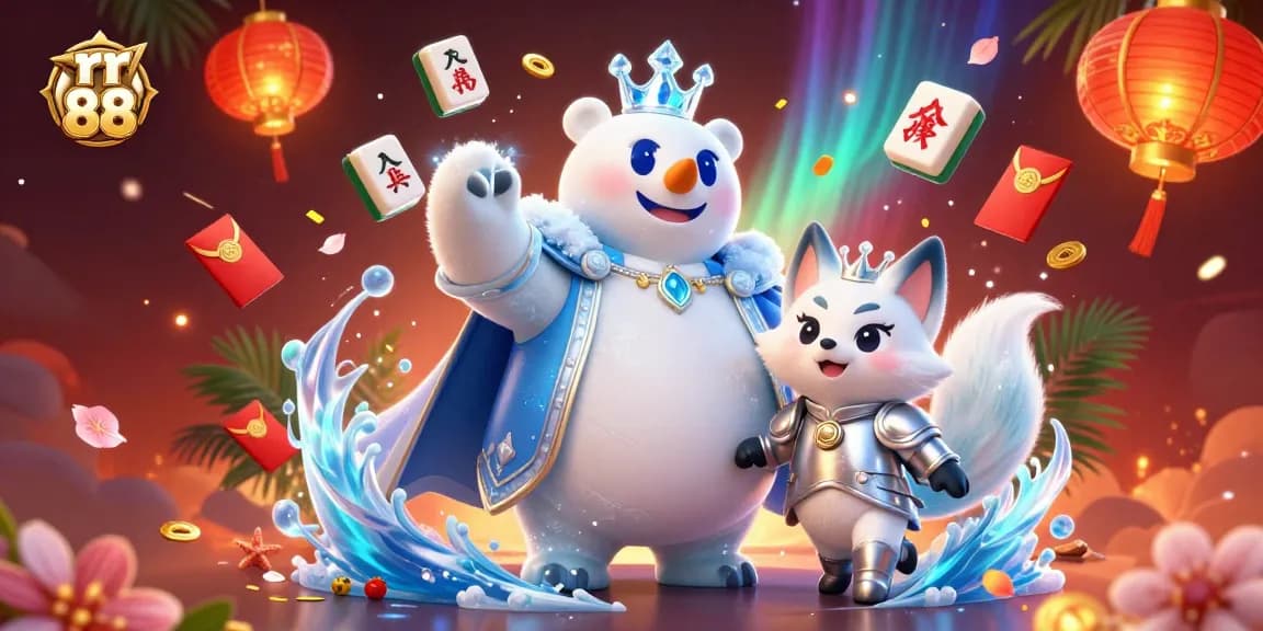Experience the thrill of rr 88 with an energetic casino scene of festive elements and vibrant characters.