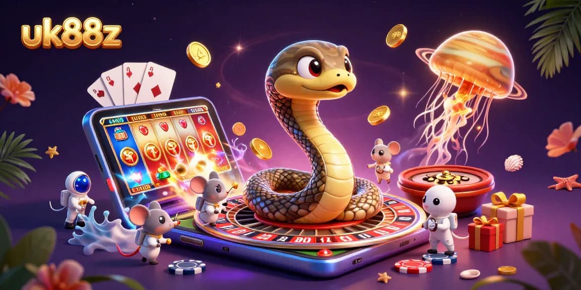 Engage in thrilling bets with uk88z as mice gamble around a cosmic roulette wheel.