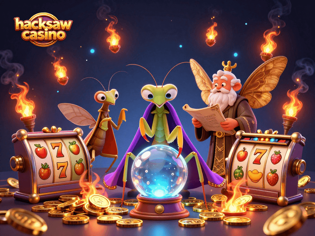 Engage with the hacksaw casino in a vibrant 3D scene showcasing gaming excitement.