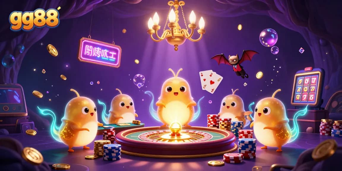 Experience the vibrant gg88 casino with glowworms and a bat dealer in action.