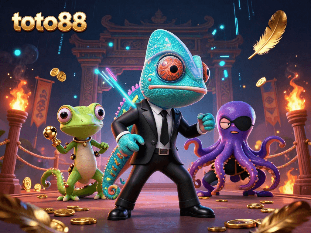 Engage in thrilling jackpots at toto88 with our vibrant casino adventure illustration showcasing dynamic characters and elements.