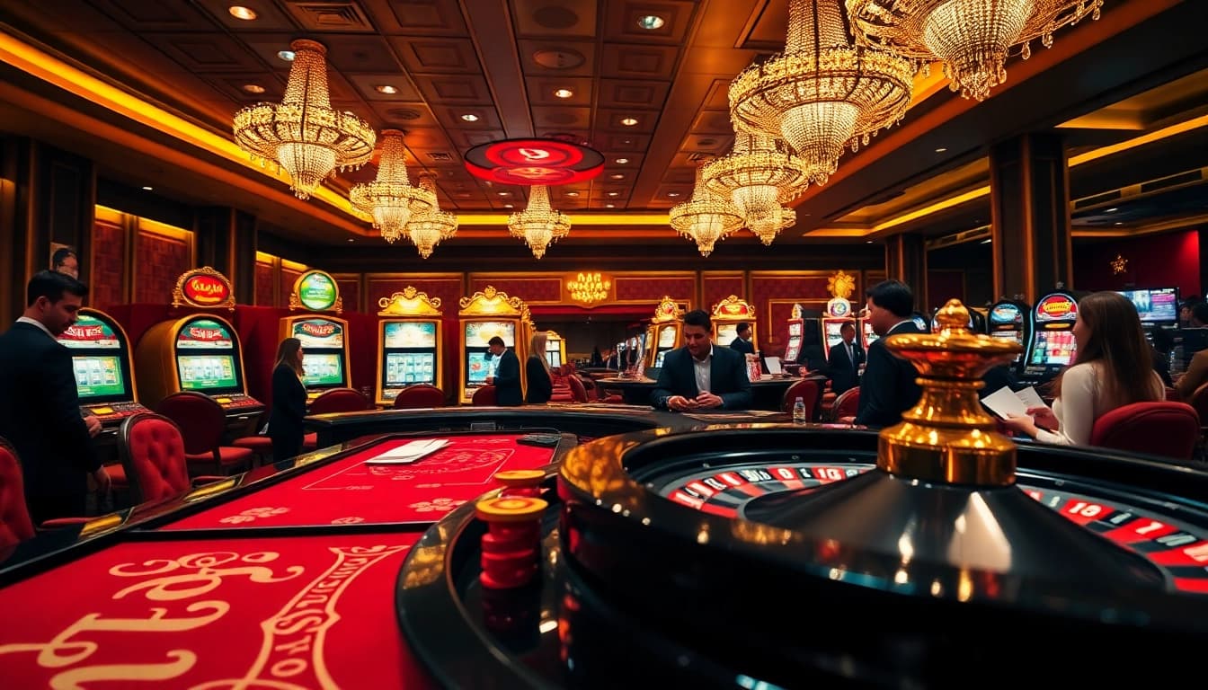 Experience the thrill of go88 in a vibrant casino filled with players and games.