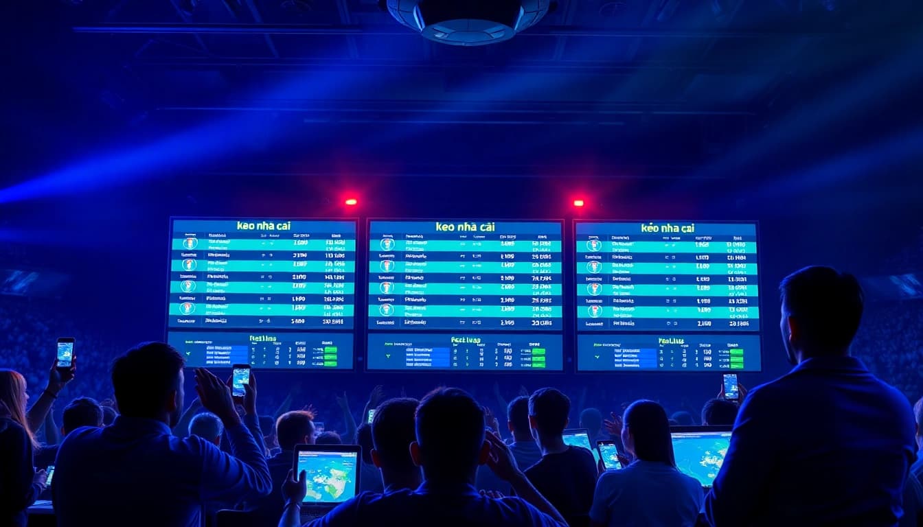 Real-time keo nha cai betting interface showcasing exciting football odds and a dynamic sports atmosphere.