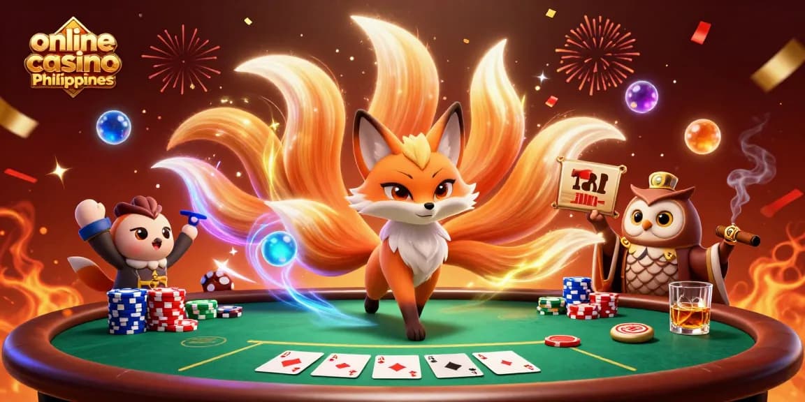 Experience the thrill of the online casino Philippines with a vibrant poker scene featuring mystical characters.