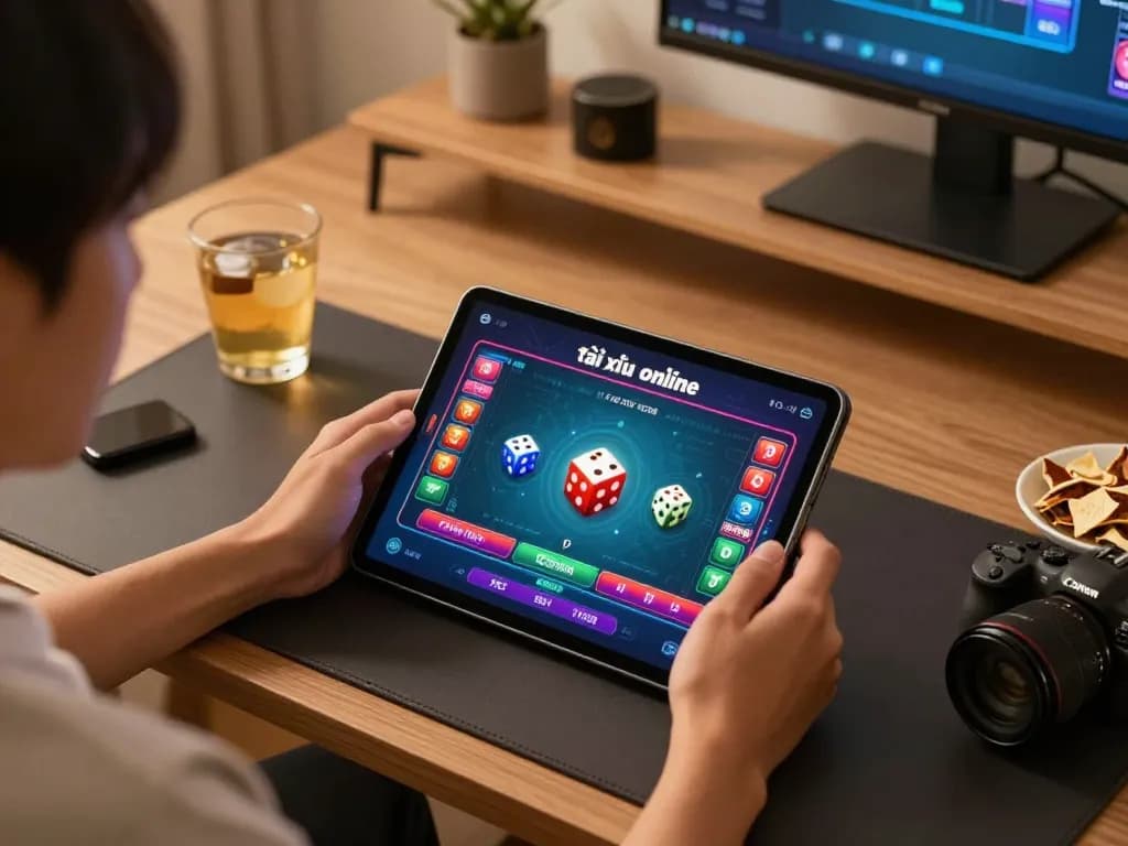 Enjoying app tài xỉu online uy tín in a stylish home gaming setup