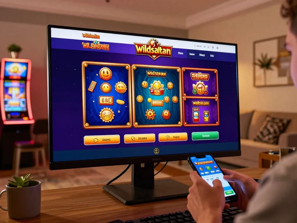 Playing exciting games on wildsultan's online casino platform with vibrant graphics and user-friendly design.