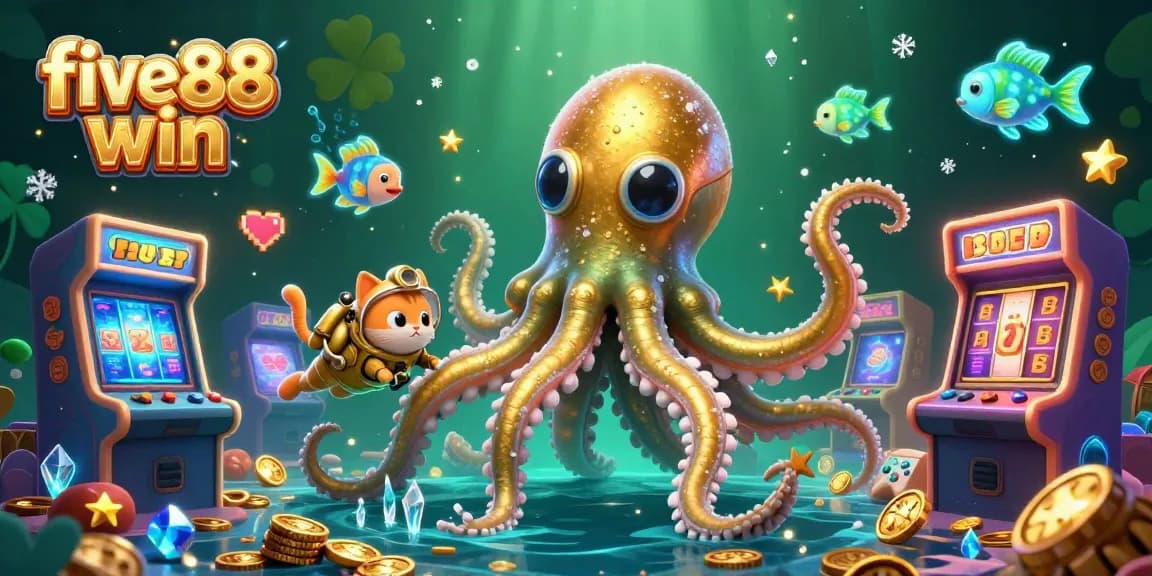 Engage in the thrilling realm of five88 win, featuring vibrant 3D casino characters amidst dynamic gaming elements.