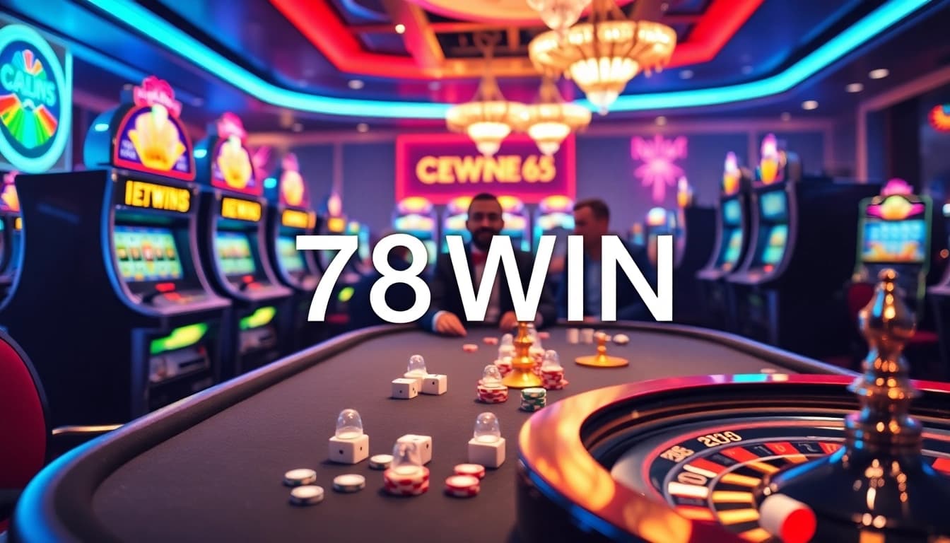 Experience the excitement of 78WIN with vibrant casino tables and thrilling gameplay elements.