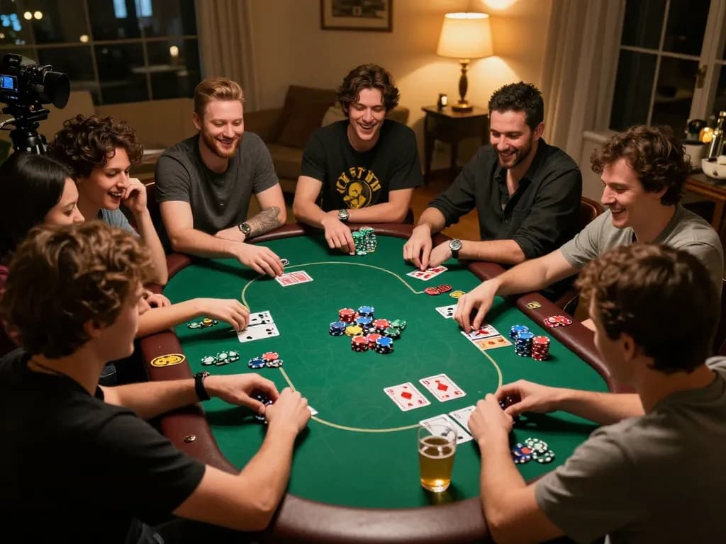 Players enjoy an exciting poker game night with 11-hd streaming their favorite films for entertainment