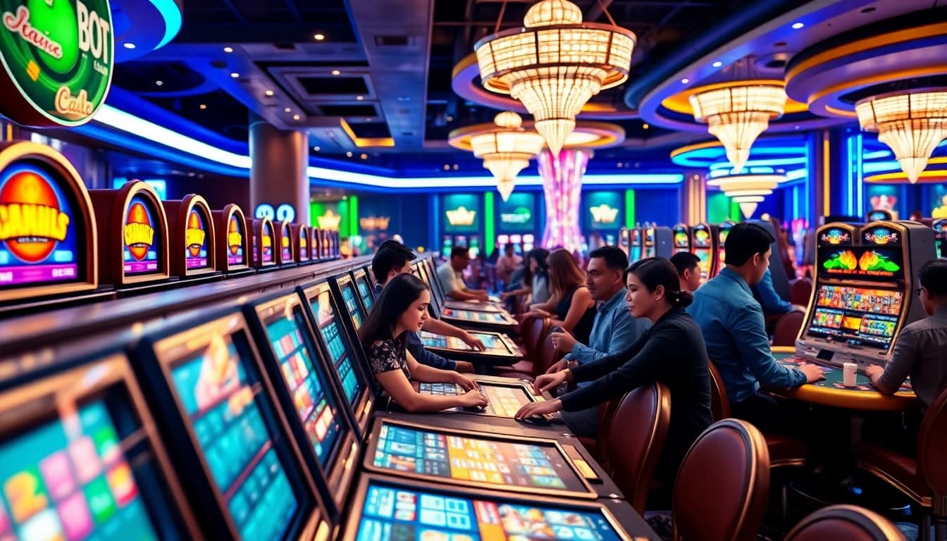 Spiele im Casino mit verschiedenen Casino-Spiele de und Spielern in einem lebendigen Ambiente