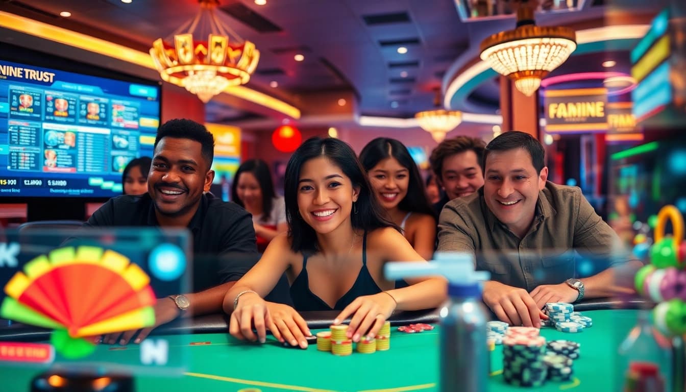 Nhatvip uy tín 2026 online gaming experience with diverse players enjoying casino games