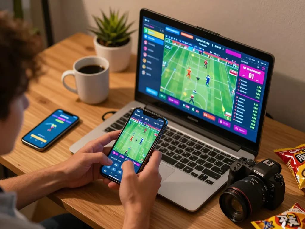 Person placing bets on a situs gacor mobile app during a cozy home gaming session.