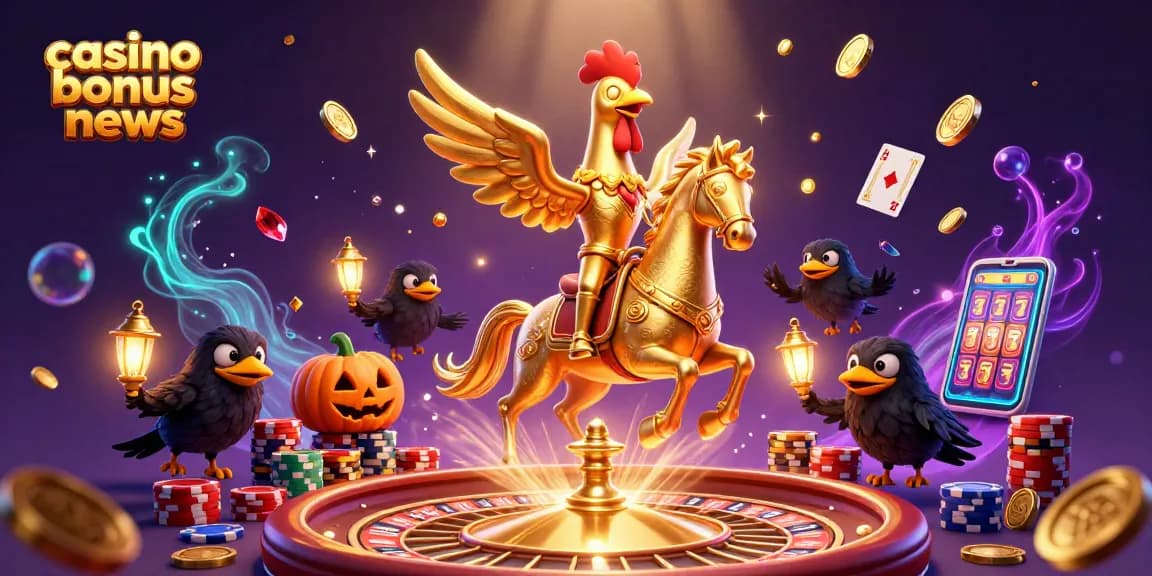 Engage with the latest casino bonus news amidst a vibrant 3D casino scene.