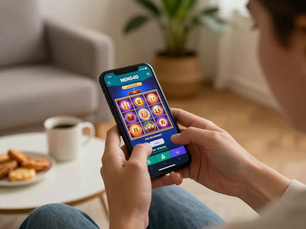 Neng4D slot app showcased on smartphone during exciting gaming session at home