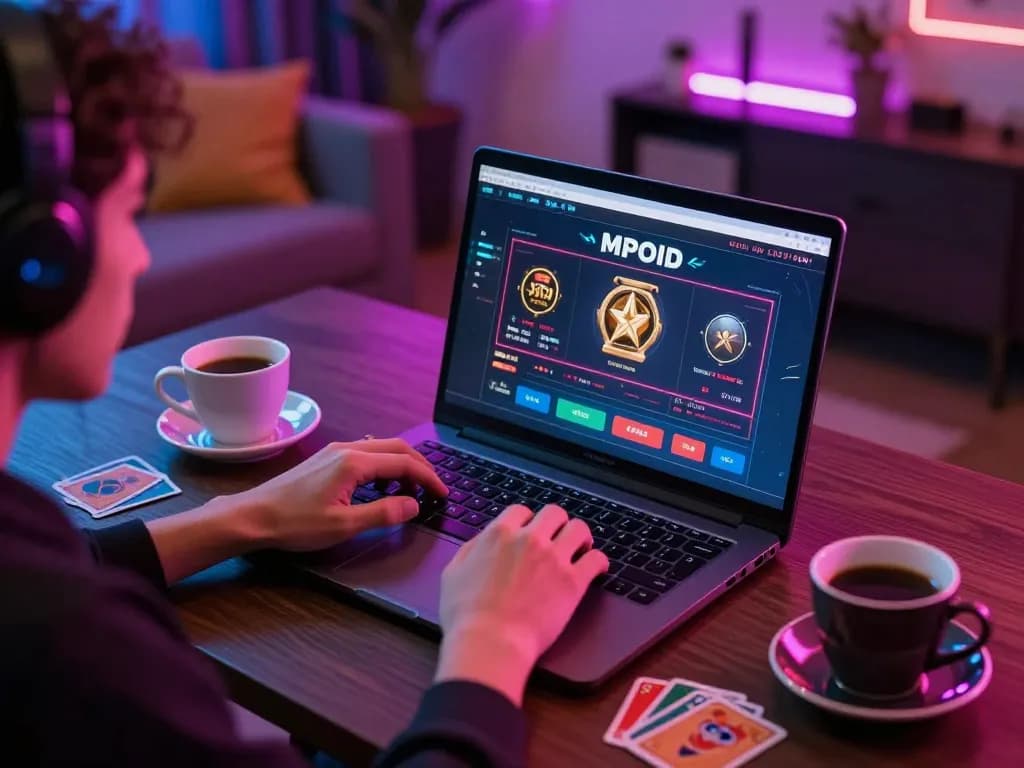 MPOID online gaming setup with focus on a player engaged in strategic betting