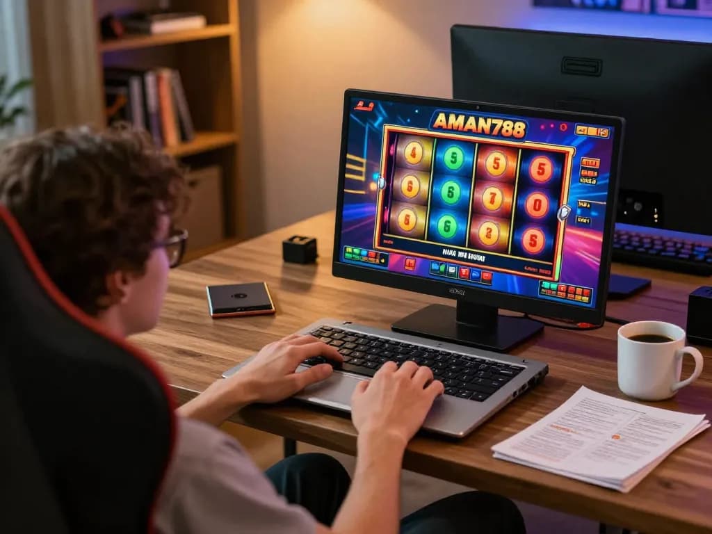 Terlibat dalam slot judi online AMAN788 dengan pengaturan permainan yang menarik di rumah.