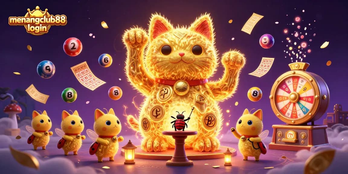 Engage in winning strategies at menangclub88 login, featuring colorful casino elements and playful characters.