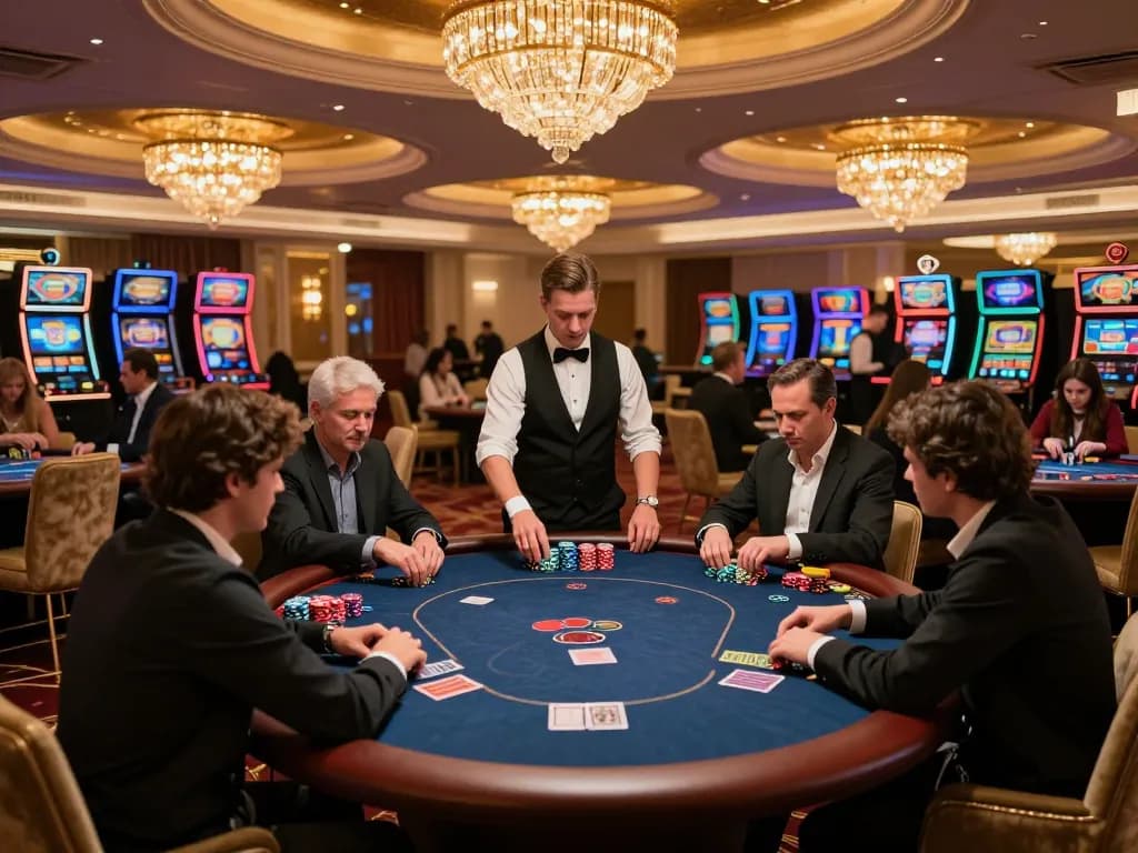Permainan poker yang menarik di area VIP yang menunjukkan kemewahan di kasino DUAR88
