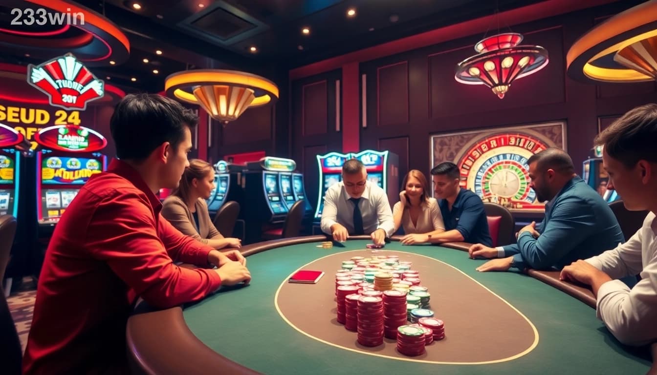 Experience the excitement of 23win with engaging poker gameplay and vibrant casino elements.