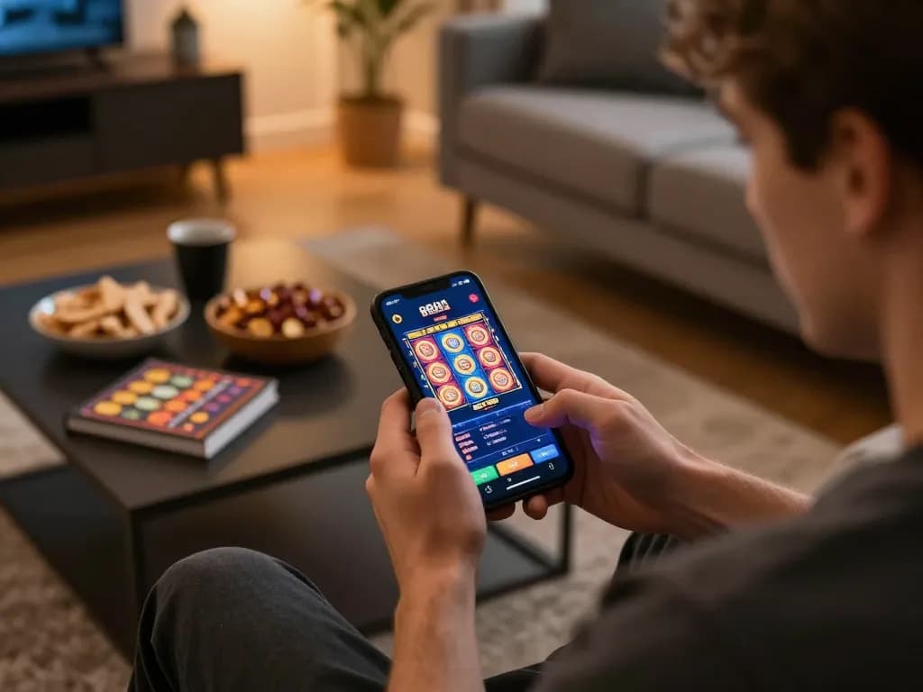 Experience thrilling gameplay on the FAFA 828 app in a cozy home setting.