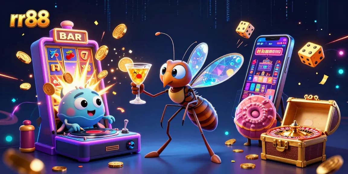 Experience thrilling gameplay at rr88 with an exciting casino scene featuring animated characters and vibrant casino elements.