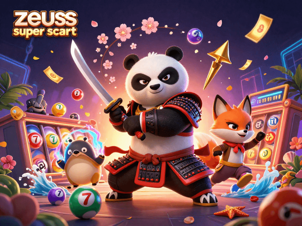 Experience zeus super scatter with fun, interactive slot gameplay and colorful elements in this illustration.